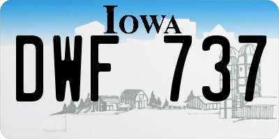 IA license plate DWF737