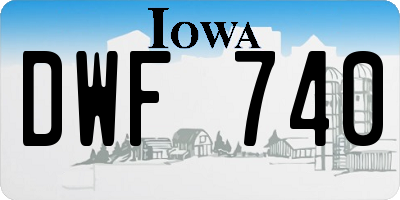 IA license plate DWF740