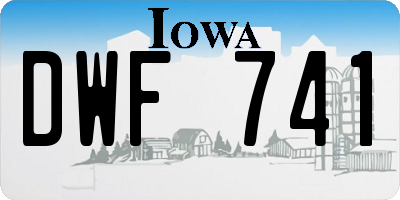 IA license plate DWF741