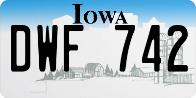 IA license plate DWF742