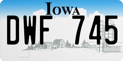 IA license plate DWF745