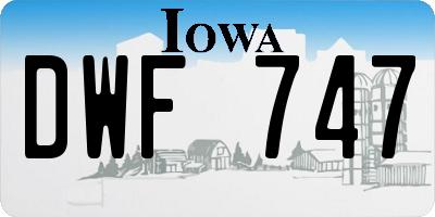 IA license plate DWF747