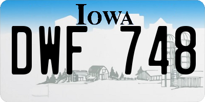 IA license plate DWF748