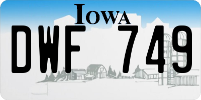 IA license plate DWF749