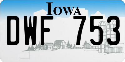 IA license plate DWF753