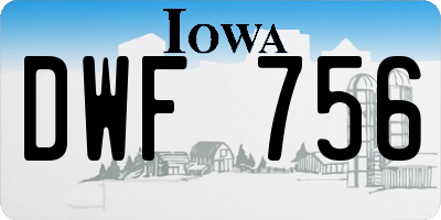 IA license plate DWF756