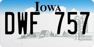 IA license plate DWF757