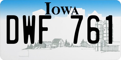 IA license plate DWF761