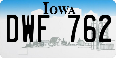 IA license plate DWF762