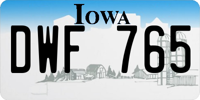 IA license plate DWF765