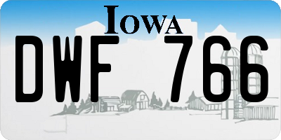 IA license plate DWF766