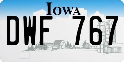 IA license plate DWF767