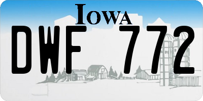 IA license plate DWF772