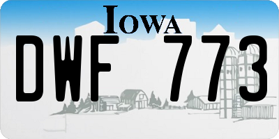 IA license plate DWF773