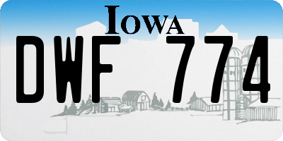 IA license plate DWF774