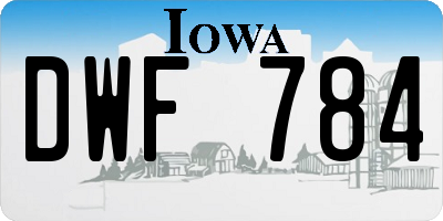 IA license plate DWF784