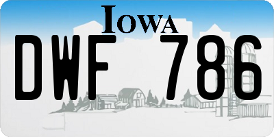 IA license plate DWF786