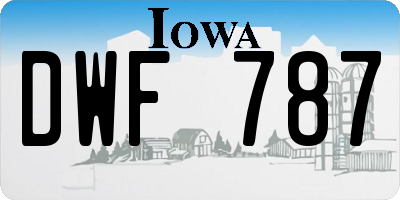 IA license plate DWF787