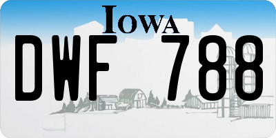 IA license plate DWF788