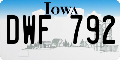IA license plate DWF792