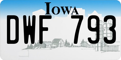 IA license plate DWF793