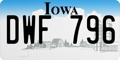 IA license plate DWF796