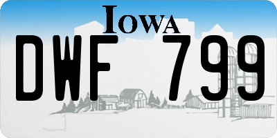 IA license plate DWF799