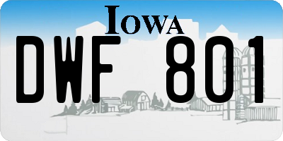 IA license plate DWF801