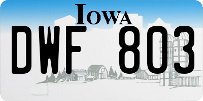 IA license plate DWF803
