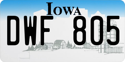 IA license plate DWF805