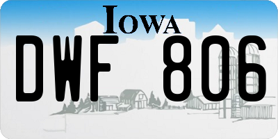 IA license plate DWF806