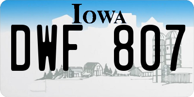 IA license plate DWF807