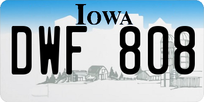 IA license plate DWF808