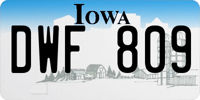 IA license plate DWF809