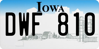 IA license plate DWF810