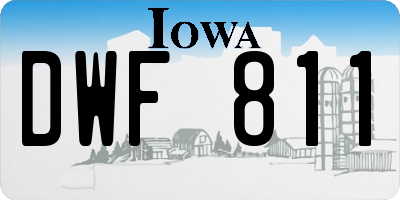 IA license plate DWF811