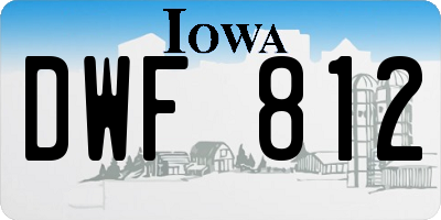 IA license plate DWF812