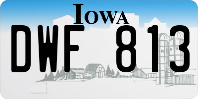 IA license plate DWF813