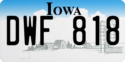 IA license plate DWF818