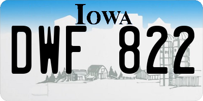 IA license plate DWF822