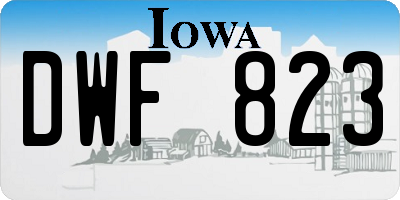 IA license plate DWF823