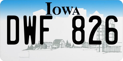 IA license plate DWF826