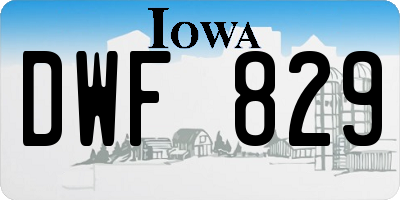 IA license plate DWF829