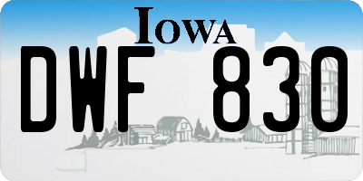 IA license plate DWF830