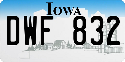 IA license plate DWF832