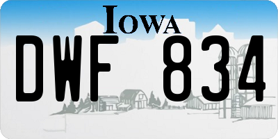 IA license plate DWF834