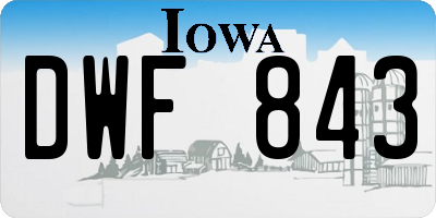 IA license plate DWF843