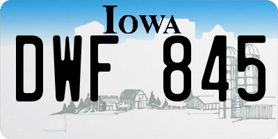 IA license plate DWF845