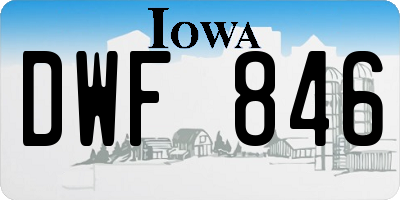 IA license plate DWF846