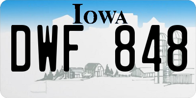 IA license plate DWF848